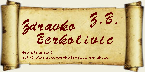 Zdravko Berkolivić vizit kartica